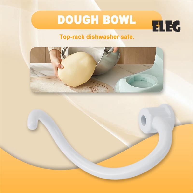 Stand Mixer Bowl - ELEG-Spiral-beschichteter Metall-Knethaken, spiralförmig beschichteter Metall-Knethaken –