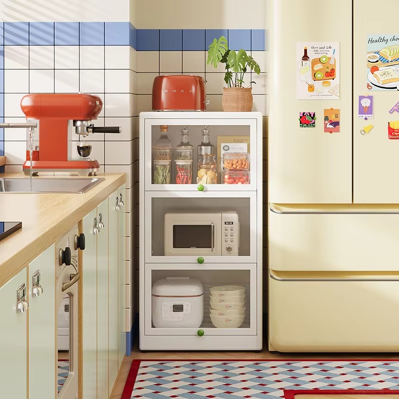 Kitchen Appliances Stores - Eckiger Stahlschrank für Kühlschrankseite, Geeignet zur