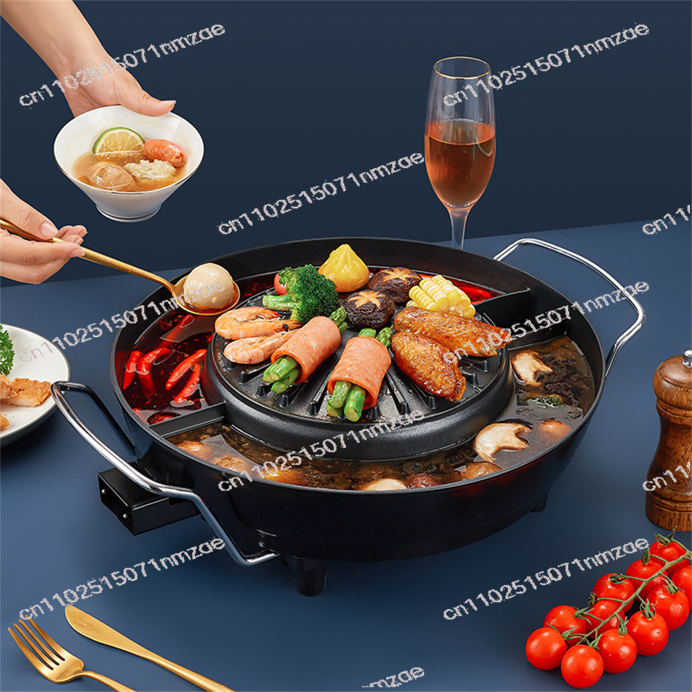 Hot Pot Electric - Elektrischer Indoor-Hotpot mit Grill, doppelseitige elektrische