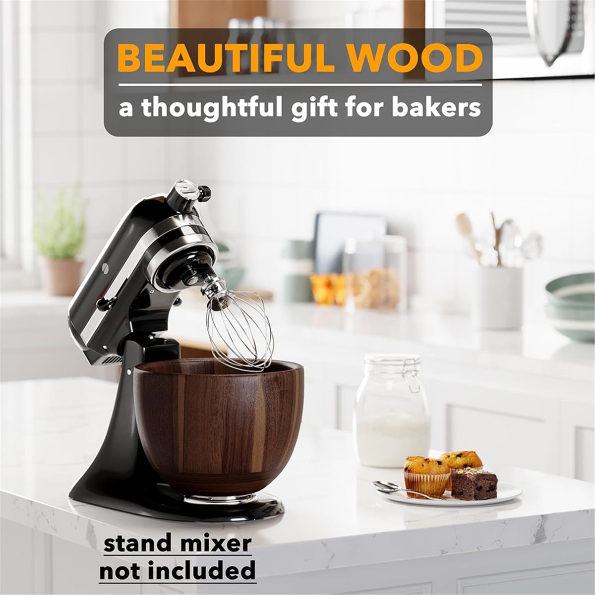Stand Mixer Bowl - (A25M) Holzschüsselhalter - für KitchenAid 4,5