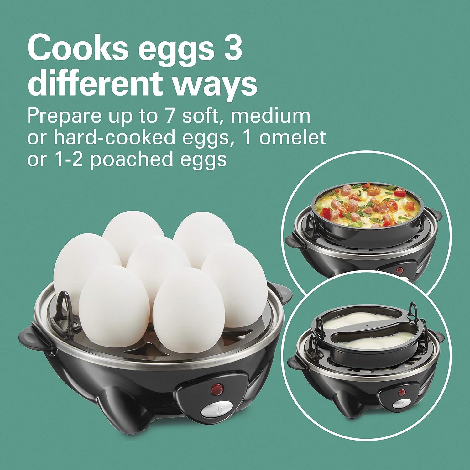 Egg Cooker Rapid - Kompakter Elektrischer Eierkocher Schnellkocher mit Messbecher